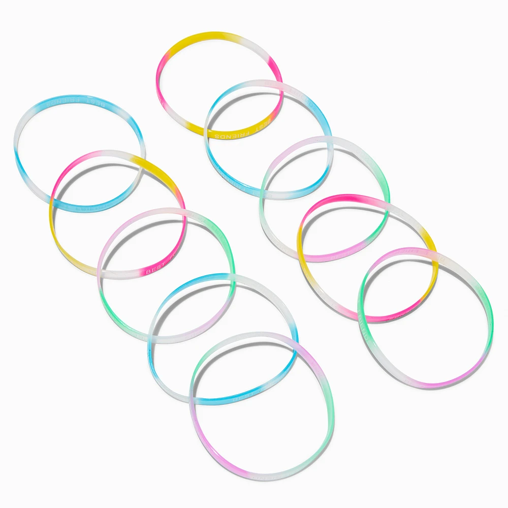 Best Friends Glow in the Dark Ombré Stretch Bracelets - 10 Pack