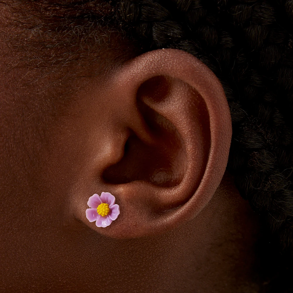 Carved Flower Earrings