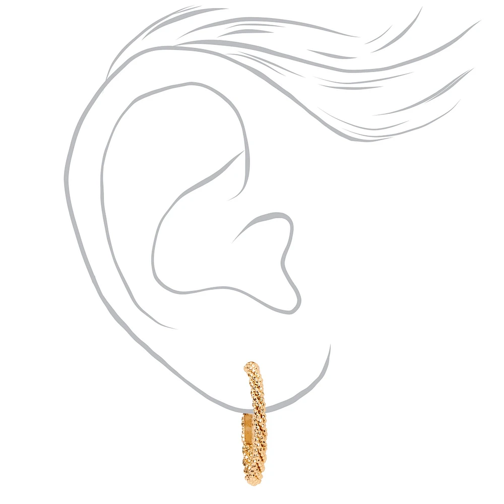 Gold-tone 20mm Laser Cut Twisted Hoop Earrings