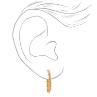 Gold-tone 20mm Laser Cut Twisted Hoop Earrings