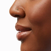 20G Gold-tone Stainless Steel Cubic Zirconia Nose Studs - 6 Pack