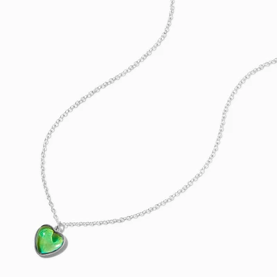 Glitter Heart Mood Pendant Necklace