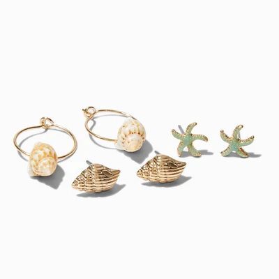 Seashell Earring Stackables Set - 3 Pack