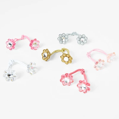 Claire's Club Multicolored Flower Hair Ties - 6 Pack