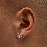 Sterling Silver Crystal French Bulldog Stud Earrings