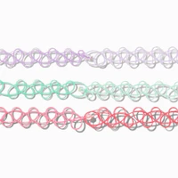 Pastel Ombré Tattoo Choker Necklaces - 3 Pack