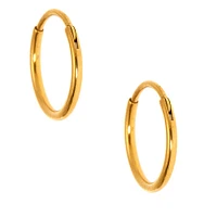 Gold-tone Titanium 10mm Sleek Hoop Earrings