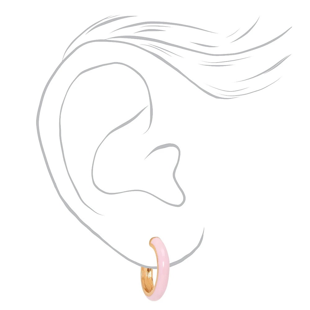 Gold-tone & Pink Earrings Set