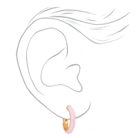 Gold-tone & Pink Earrings Set