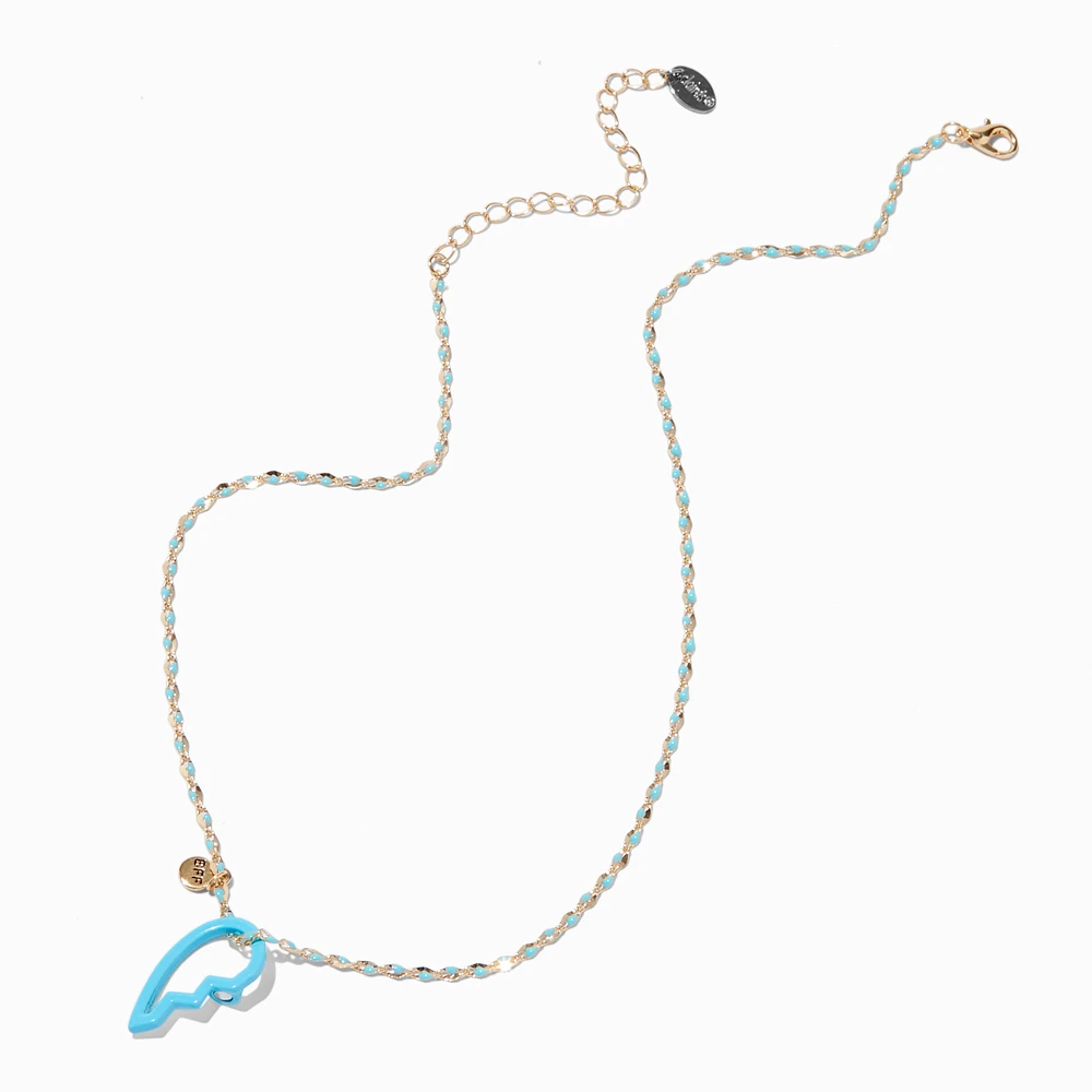 Best Friends Blue Enamel Split Heart Pendant Necklaces - 2 Pack
