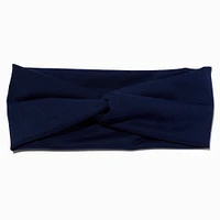 Navy Knotted Headwrap