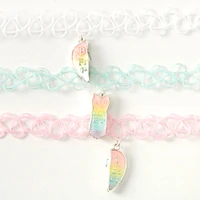 Best Friends Pastel Heart Glow The Dark Tattoo Choker Necklaces - 3 Pack