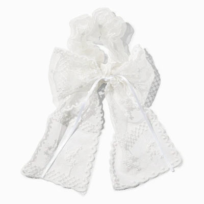 White Lace Hair Bow Scrunchie