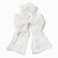 White Lace Hair Bow Scrunchie