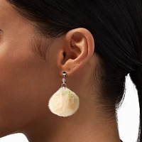 Pastel Pom Pom Clip-On Drop Earrings