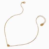 Gold-tone Mini Heart Slider Pendant Necklace