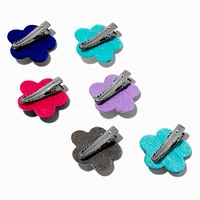 Claire's Club Gem Jewel Tone Flower Hair Clips - 6 Pack