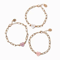 Best Friends Heart BFF UV Color-Changing Charm Bracelets - 3 Pack