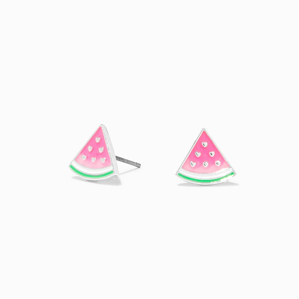 Pink UV Color-Changing Watermelon Stud Earrings