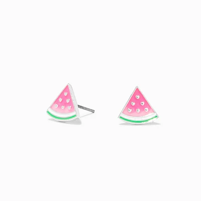 Pink UV Color-Changing Watermelon Stud Earrings