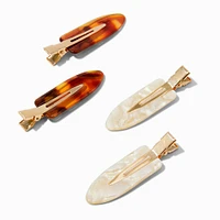 Tortoiseshell No Crease Hair Styling Clips - 4 Pack