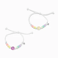 Best Friends Color-Changing UV Happy Face Rainbow Beads Bracelets - 2 Pack