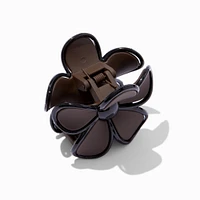 Brown & Black Lined Flower Hair Claw 