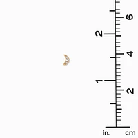 C LUXE by Claire's Gold Titanium Crystal Micro Crescent Moon Flat Back Stud Earrings