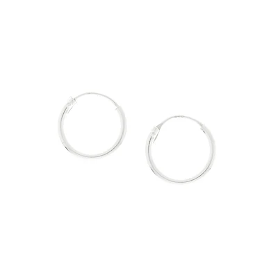 C LUXE by Claire's Sterling Silver 10mm Tube Hoop Earrings