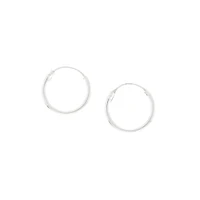 C LUXE by Claire's Sterling Silver 10mm Tube Hoop Earrings