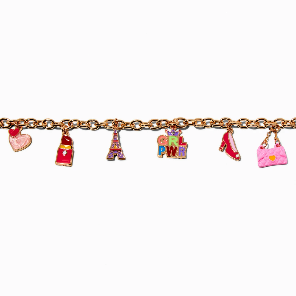 Pink Girly Charm Bracelet