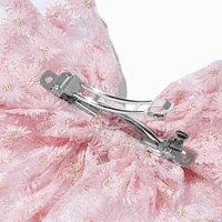 Pink Daisy Lace Hair Bow Clip