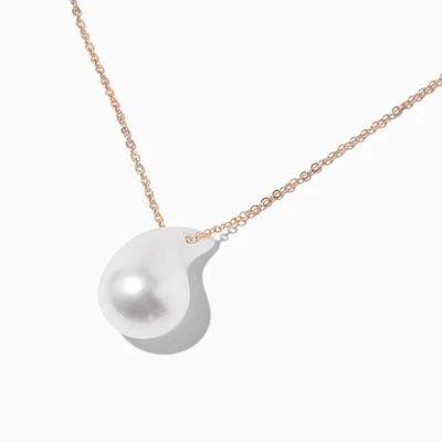 Bubble Pearl Gold-tone Pendant Necklace