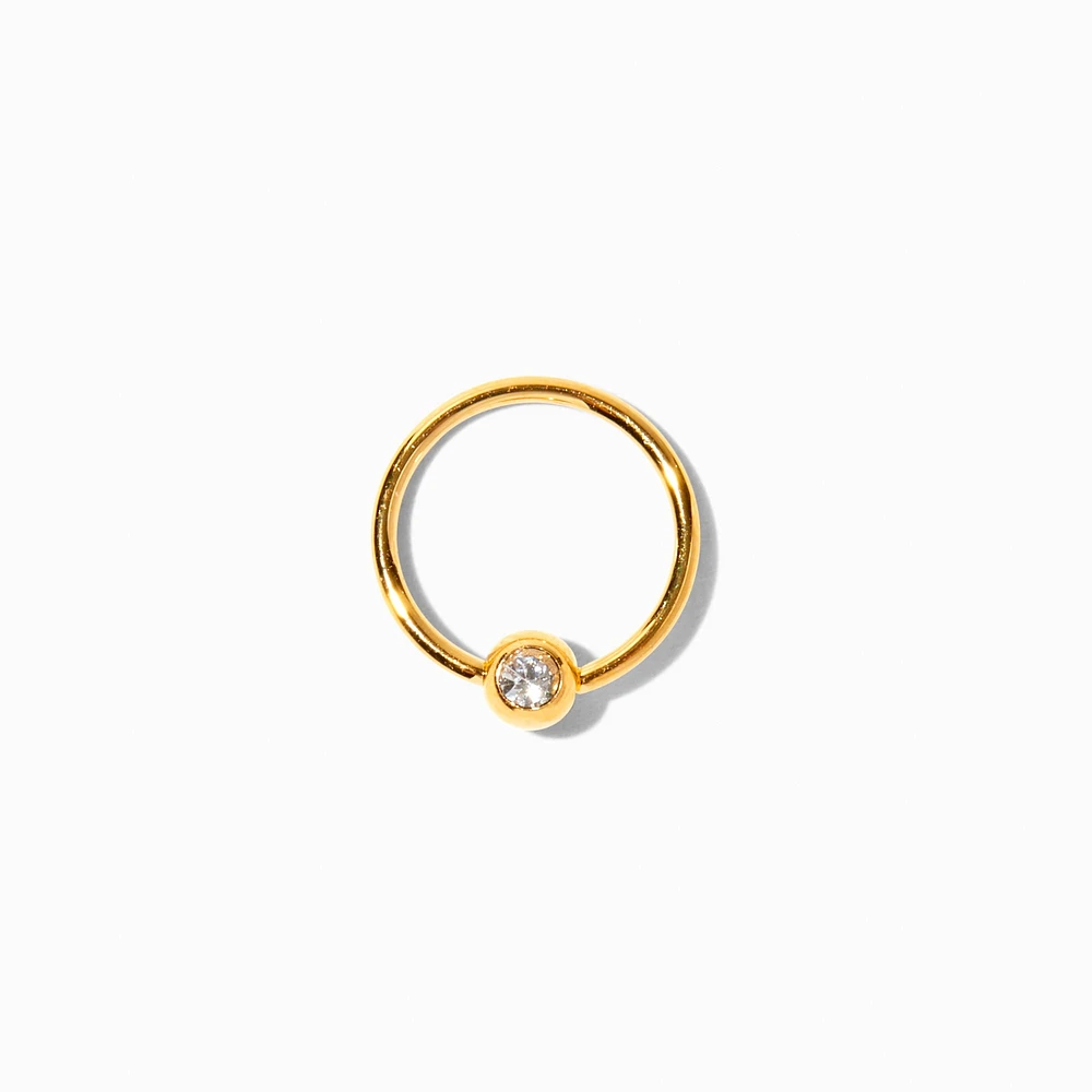 20G 18kt Gold Plated Titanium Ball Hoop Nose Ring