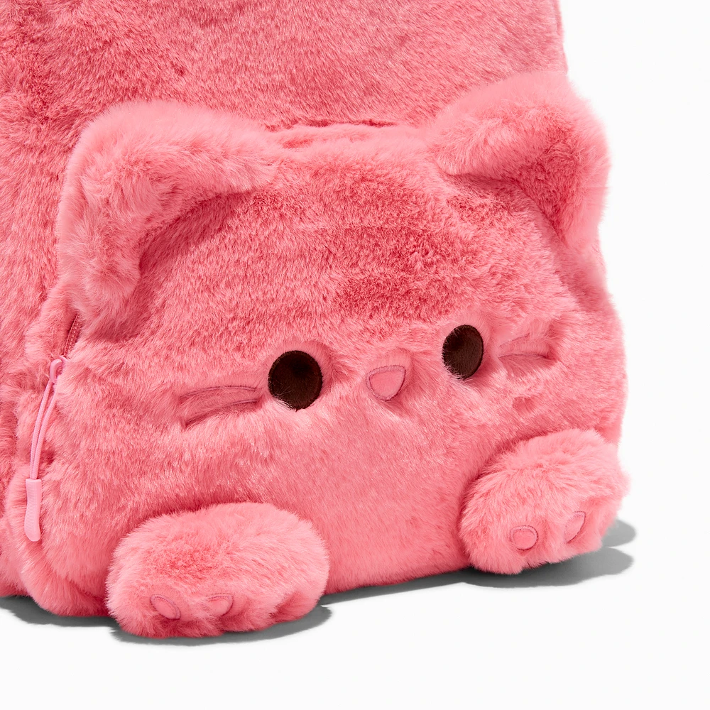 Claire's Club Furry Pink Cat Dome Backpack
