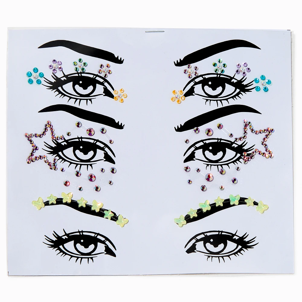 Star, Daisy & Butterfly Mixed Eye Gems - 3 Pack