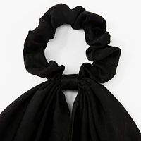 Small Hair Scrunchie Scarf - Black