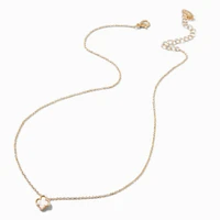 White Clover Gold-tone Pendant Necklace