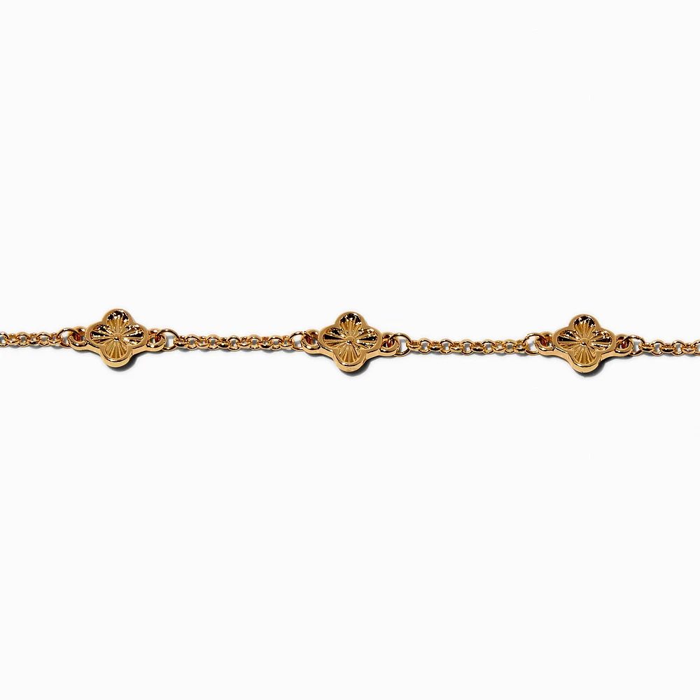 Gold-tone Clover Chain Bracelet