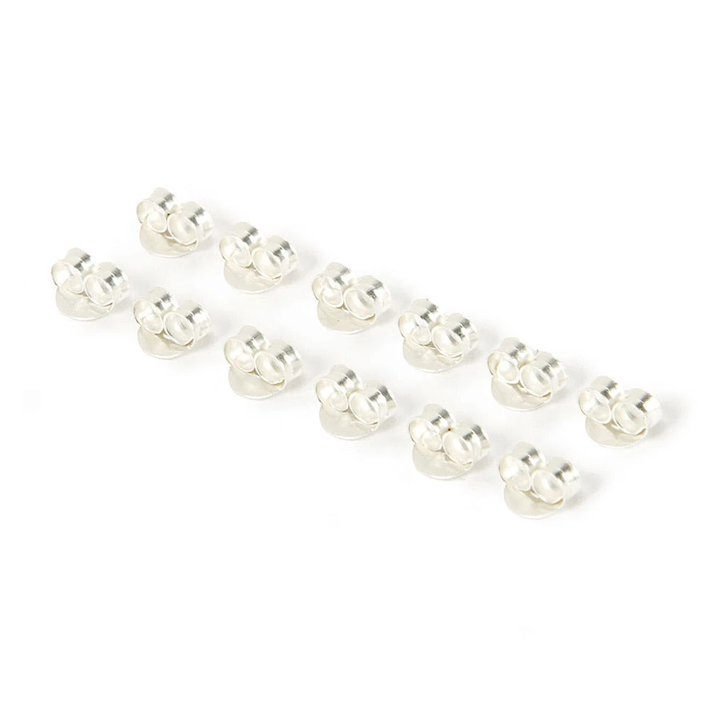 Sterling Silver Earring Back Replacements - 12 Pack