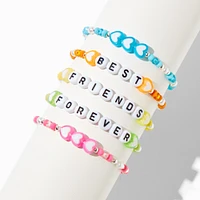 Best Friends Neon Heart Seed Bead Stretch Bracelets - 5 Pack