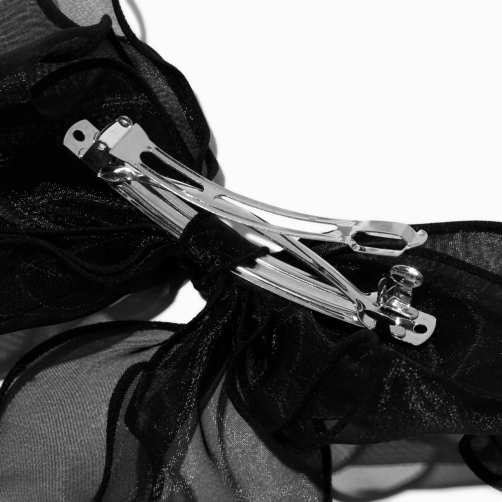 Black Fairy Long Tail Hair Bow Clip
