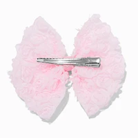 Claire's Club Pink Rose Hair Bow Clip