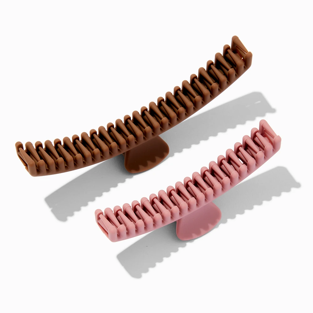 Matte Mauve Athletic Hair Claws - 2 Pack