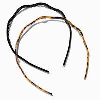 Black & Tortoiseshell Wavy Headbands - 2 Pack
