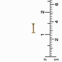 Gold-tone Stainless Steel Cubic Zirconia 18G Stud Threadless Cartilage Earrings - 5 Pack