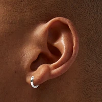 C LUXE by Claire's Sterling Silver 8mm Clicker Hoop Earrings