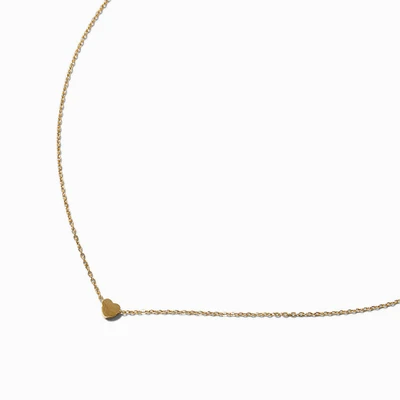 Gold-tone Stainless Steel Heart Pendant Necklace