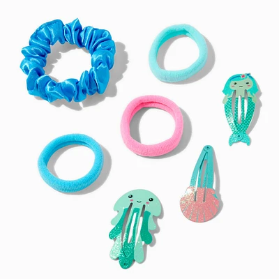 Claire's Club Sea Icons Mixed Hair Ties & Snap Clips - 7 Pack