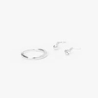 22G Sterling Silver Nose Rings & Studs Set - 3 Pack